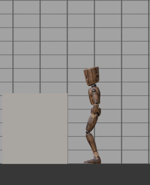 Climbing onto a ledge, phase 1 of 6: standing at the wall