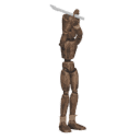 Chops with an axe