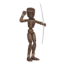 Shoots a bow