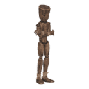 Stands with arms crossed