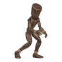 Walks crouched - forward-left