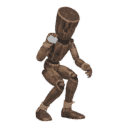 Crouches in cover - with a grenade