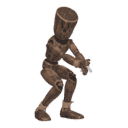 Crouches in cover - with a pistol