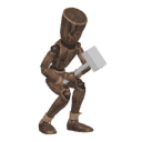 Crouches in cover - with a two-handed weapon