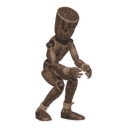 Stands up from a crouch