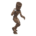 Walks crouched - with a grenade