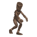 Walks crouched - zombie-like