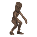 Crouches in cover - zombie-like