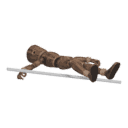 Dies - falls back, with a rifle