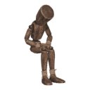 Dozes, seated