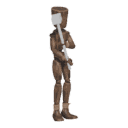 Falls through the air - with a two-handed weapon