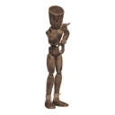 Wags a finger