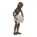 Gets hit - from behind, with a box