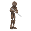 Gets hit - from behind, with a rifle