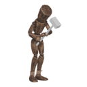 Gets hit - from behind, with a two-handed weapon