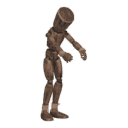 Gets hit - from behind, zombie-like