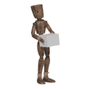 Gets hit - from the front, with a box