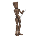 Gets hit - from the front, with a sword
