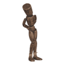 Gets hit - from the left, with hands tied