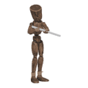 Gets hit - holding a rifle