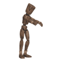 Gets hit - from the right, zombie-like