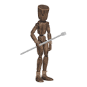 Stands - with a staff