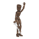 Jumps - takeoff, with a sword