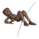 Gets knocked down - with a bow