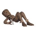 Gets knocked down - with a flashlight