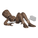 Gets knocked down - with a two-handed weapon