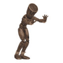 Pushes something heavy