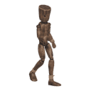 Runs backward