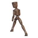 Turns around while running