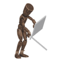 Bashes with a shield