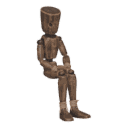 Sits down and stands up