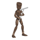 Sidesteps - left, with a pickaxe