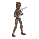 Sidesteps - right, with a pickaxe