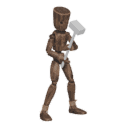 Sidesteps - right, with a two-handed weapon