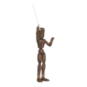 Celebrates a victory - with a sword