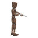 Turns in place - left, with a rifle