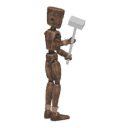 Turns in place - left, with a two-handed weapon