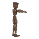 Turns in place - left, zombie-like