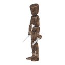 Turns in place - right, with two blades