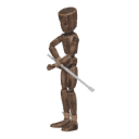 Turns in place - right, with a spear