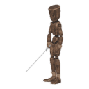 Turns in place - right, with a sword