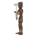 Turns in place - right, with a two-handed weapon