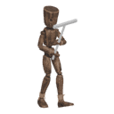 Walks backward - with a pickaxe