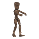 Walks backward - zombie-like