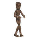 Walks diagonally - back-right, sneaking