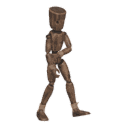 Walks diagonally - back-right, wounded